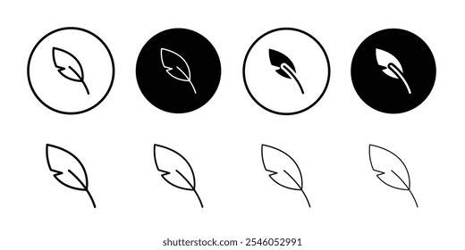 Quill icon Flat art illustration in outline