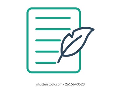 Quill icon. line icon style. icon related to finality of decisions. law elements vector illustration