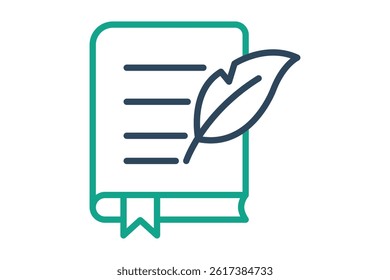 Quill icon. line icon style. icon related to law and justice. law elements vector illustration
