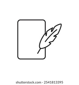 Quill icon Outline vector for web ui