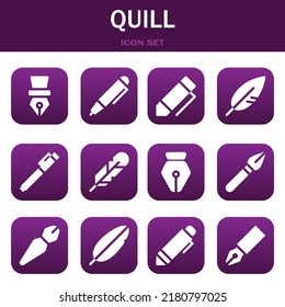 quill icon set. Vector  illustrations related with Pen, Pen and Pen