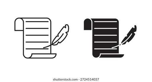 Quill icon in simple flat trend modern graphic design abstract logotype element