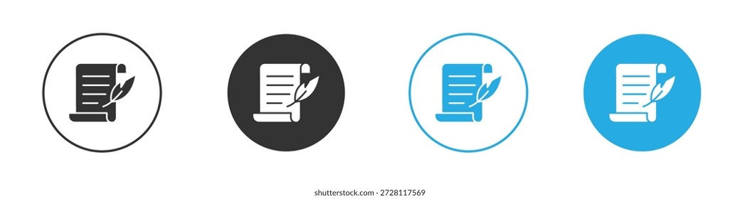 Ícone Quill. ilustração simples gráfico rabiscar preto design