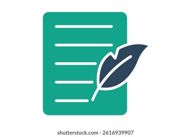 Quill icon. solid icon style. icon related to finality of decisions. law elements vector illustration