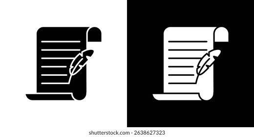 Quill icon Vector in flat style. Collection silhouettes