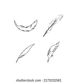 Plantilla de diseño de ilustraciones vectoriales de iconos de Quill.