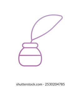 quill icon with white background vector stock illustration