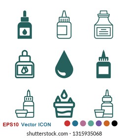 Quill ink icon logo, illustration, vector sign symbol for design