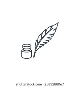 Quill and Ink icon symbol vector illustration isolated on white background