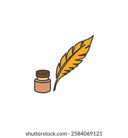 Quill and Ink icon symbol vector illustration isolated on white background