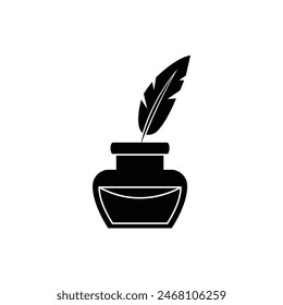 Diseño De Vector De Iconos De Tinta Y Quill.