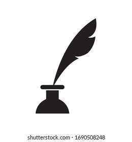 Quill ink logo template vector icon design