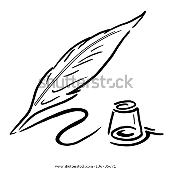 Quill Ink Pot Stock Vector (Royalty Free) 106735691