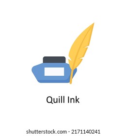 Quill Ink  vector flat icon for web isolated on white background EPS 10 file