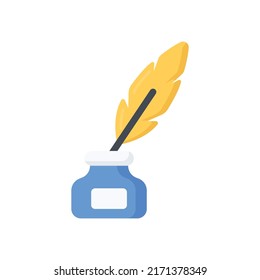 Quill Ink vector flat icon for web isolated on white background EPS 10 file