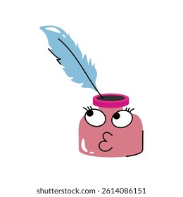 Quill and ink Vector Sticker. Eps 10 File 