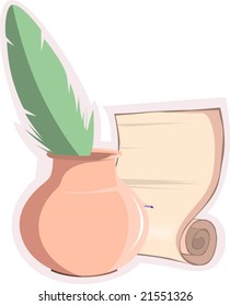 quill and inkpot	