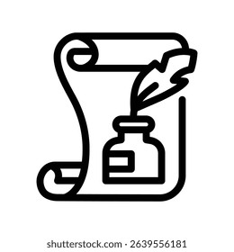 quill line icon illustration vector graphic. Simple element illustration vector graphic, suitable for app, websites, and presentations isolated on white background