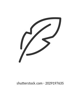 Quill line icon in trendy style. Stroke vector pictogram isolated on a white background. Quill premium outline icons.