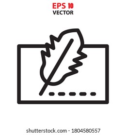 Quill line icon vector. Design tools icon concept for app or website. Eps 10 vector illustration.