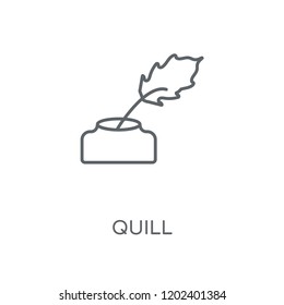 Quill linear icon. Quill concept stroke symbol design. Thin graphic elements vector illustration, outline pattern on a white background, eps 10.