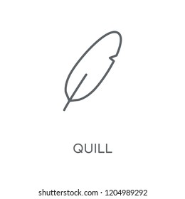Quill linear icon. Quill concept stroke symbol design. Thin graphic elements vector illustration, outline pattern on a white background, eps 10.