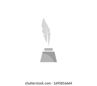 Quill logo feather vector icon 