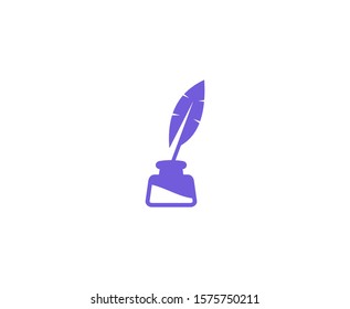 Quill logo pen feather vector 