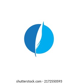 Quill logo vector illustration design template.