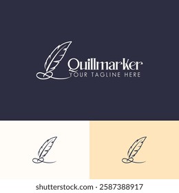Quill marker logo design template