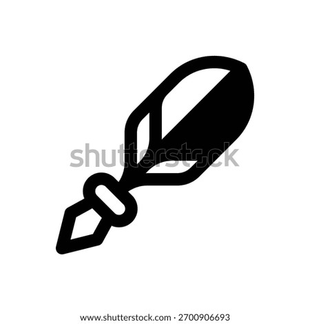 Quill. Outlined stroke vector icon with black-filled details.
