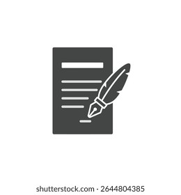 Quill and Paper Icon Symbolizing Writing Historical Documentation and Traditional Learning