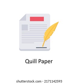 Quill Paper  vector flat icon for web isolated on white background EPS 10 file