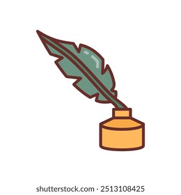 Ícones preenchidos com caneta de pena, ilustração de vetor