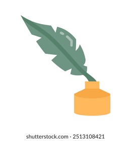 Ícones planos da caneta quill, ilustração de vetor