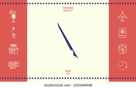 Quill pen, fountain pen icon. Graphic elements for your design