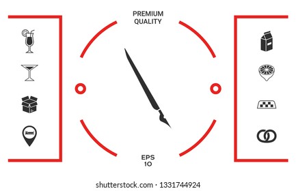 Quill pen, fountain pen icon. Graphic elements for your design