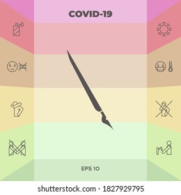 Quill pen, fountain pen icon. Graphic elements for your design