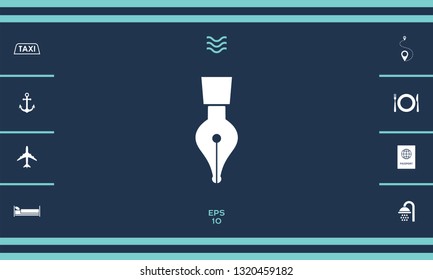 Quill pen icon. Graphic elements for your design