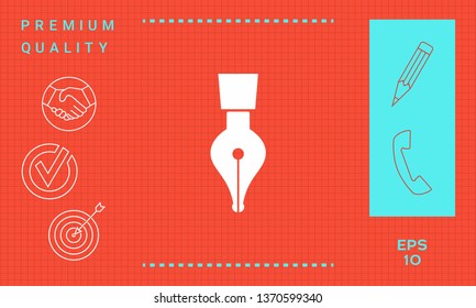Quill pen icon. Graphic elements for your design