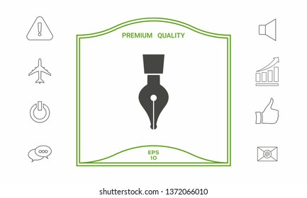 Quill pen icon. Graphic elements for your design