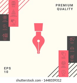 Quill pen icon. Graphic elements for your design