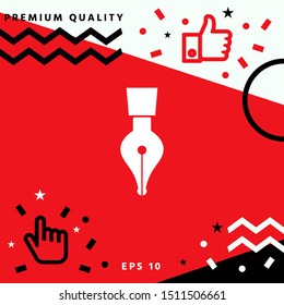 Quill pen icon. Graphic elements for your design