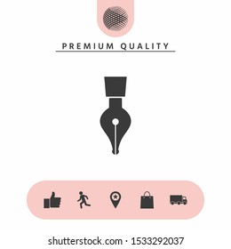 Quill pen icon. Graphic elements for your design