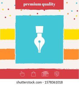 Quill pen icon. Graphic elements for your design