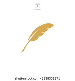 Quill Pen icon symbol vector illustration isolated on white background