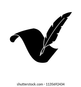 quill pen icon vector template