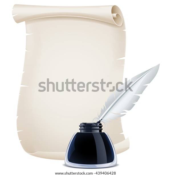 Quill Pen Inkwell Scroll Stock Vector (Royalty Free) 439406428 ...