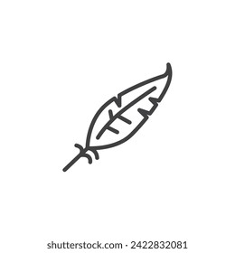 Quill Pen line icon. linear style sign for mobile concept and web design. Feather ink pen outline vector icon. Symbol, logo illustration. Vector graphics