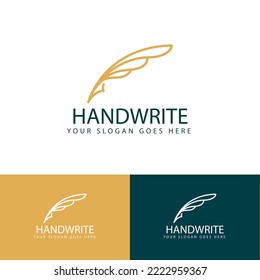 quill pen logo design template